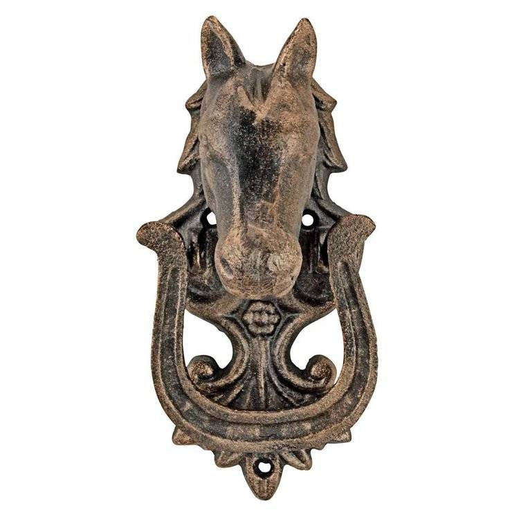 Playing imported Middle Ages Copy Copy Iris Flower Horseshoe Malaysia Sculpture Casting Iron Gate Ring Decoration Door