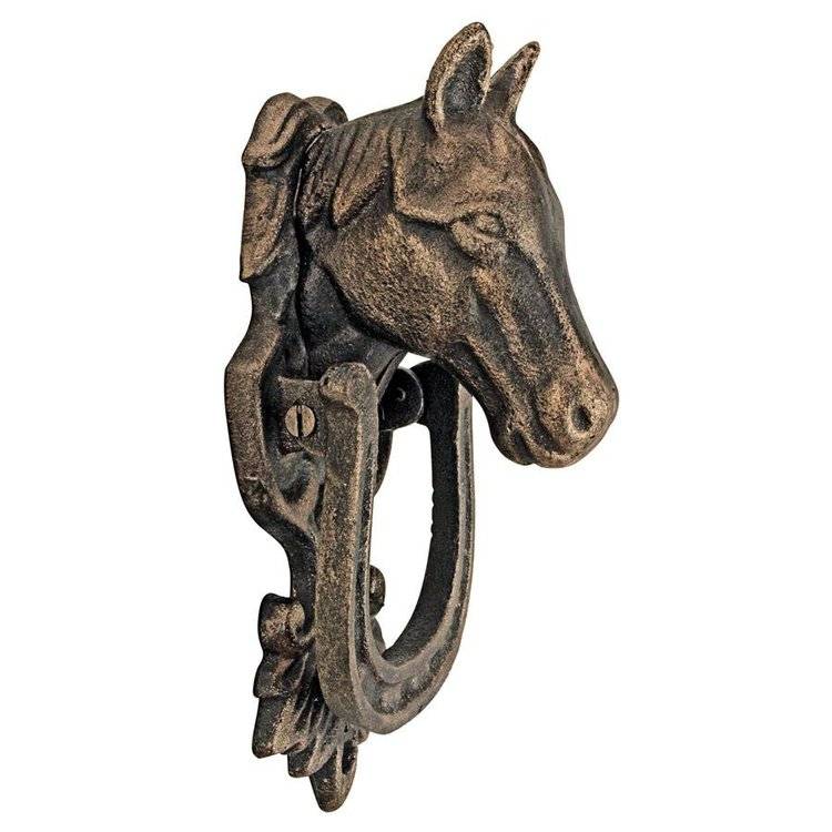 Playing imported Middle Ages Copy Copy Iris Flower Horseshoe Malaysia Sculpture Casting Iron Gate Ring Decoration Door