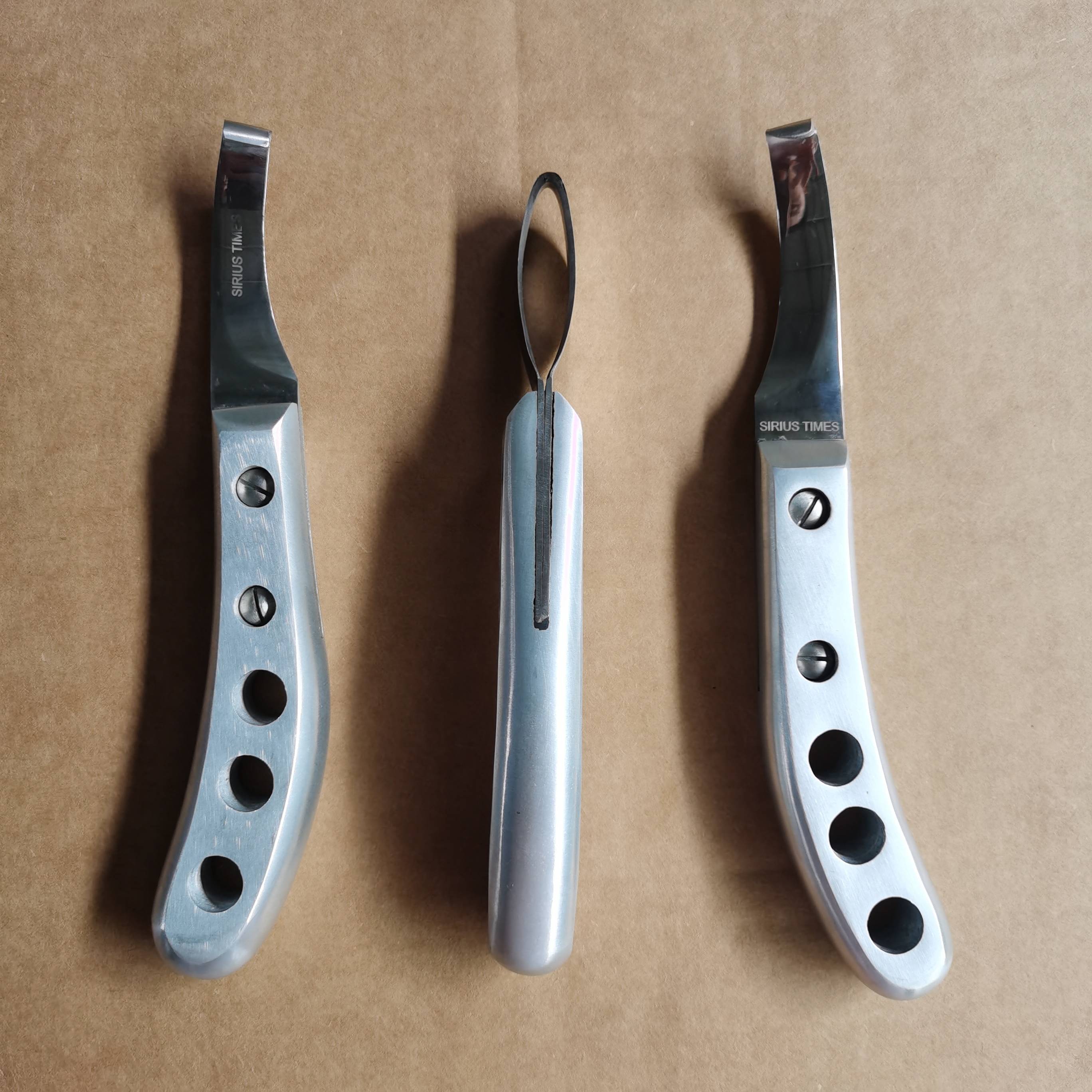 Aluminium alloy handle single-edged right hand + ring knife
