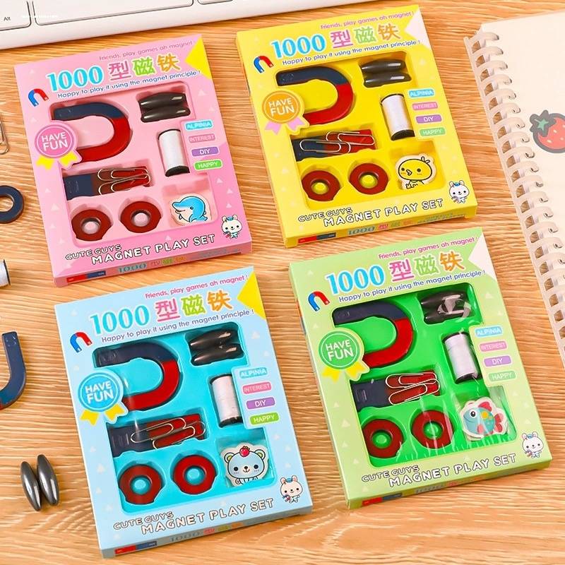Primary school second grade Book of Physical Teaching Experimental Education Tutoring Tuto Horseshoe U -shaped magnet toy set Children's iron absorption