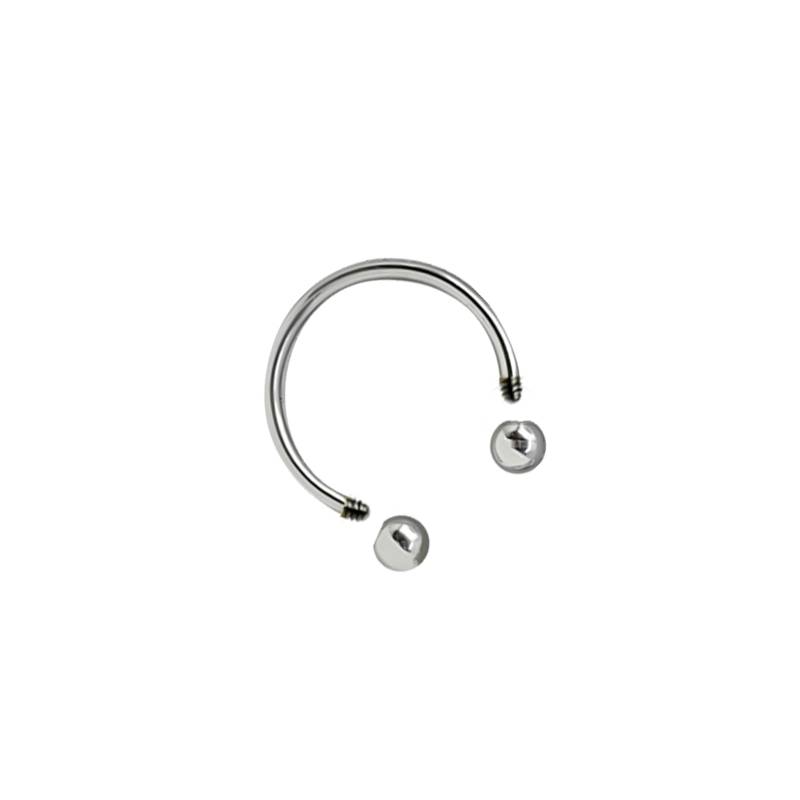 Coarse rod puncture titanium steel jewelry anti -allergic C -shaped double -headed ball beads screw buckle horseshoe iron -shaped nasal nail cream lip lip nails