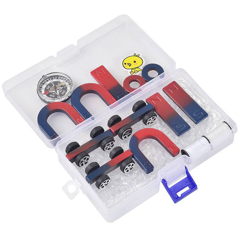 Teaching experiment Magnetic Elementary School Scientific Experimental Horseshoe -shaped strip -shaped ring -shaped ring U -shaped iron -absorbing physical magnet