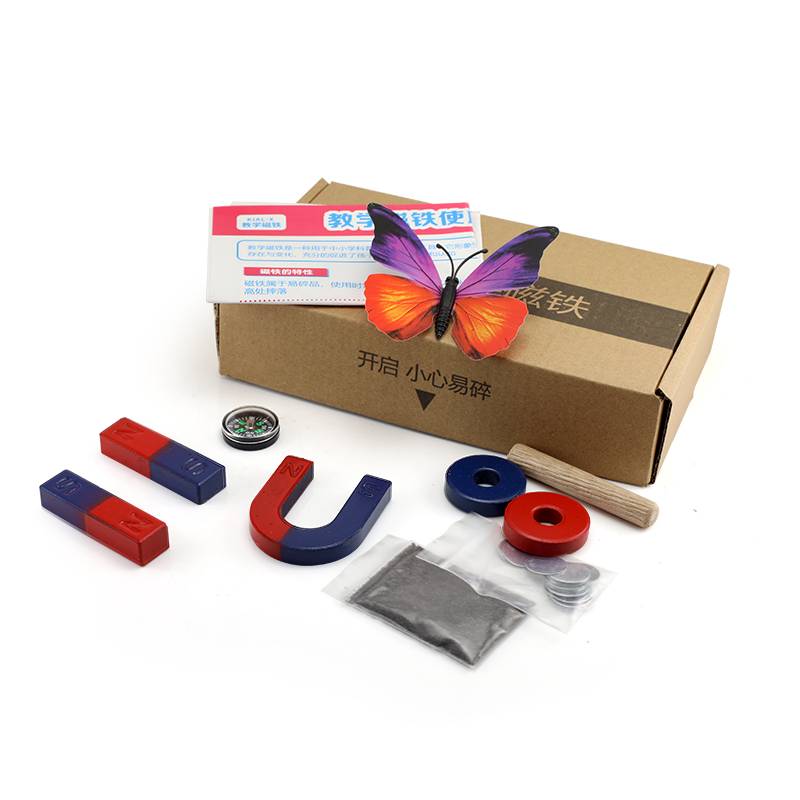 Teaching experiment Magnetic Elementary School Scientific Experimental Horseshoe -shaped strip -shaped ring -shaped ring U -shaped iron -absorbing physical magnet