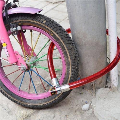 Bicycle steel wire lock key steel rope lock ring -locking old bicycle lock horseshoe lock chain lock soft chain lock