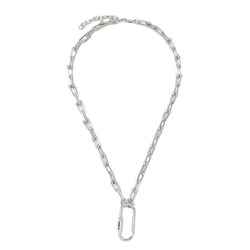 Niche high -end lightweight surface climbing necklace female ins hip -hop hippocampus bamboo bamboo jacking chain clavicle chain neck chain