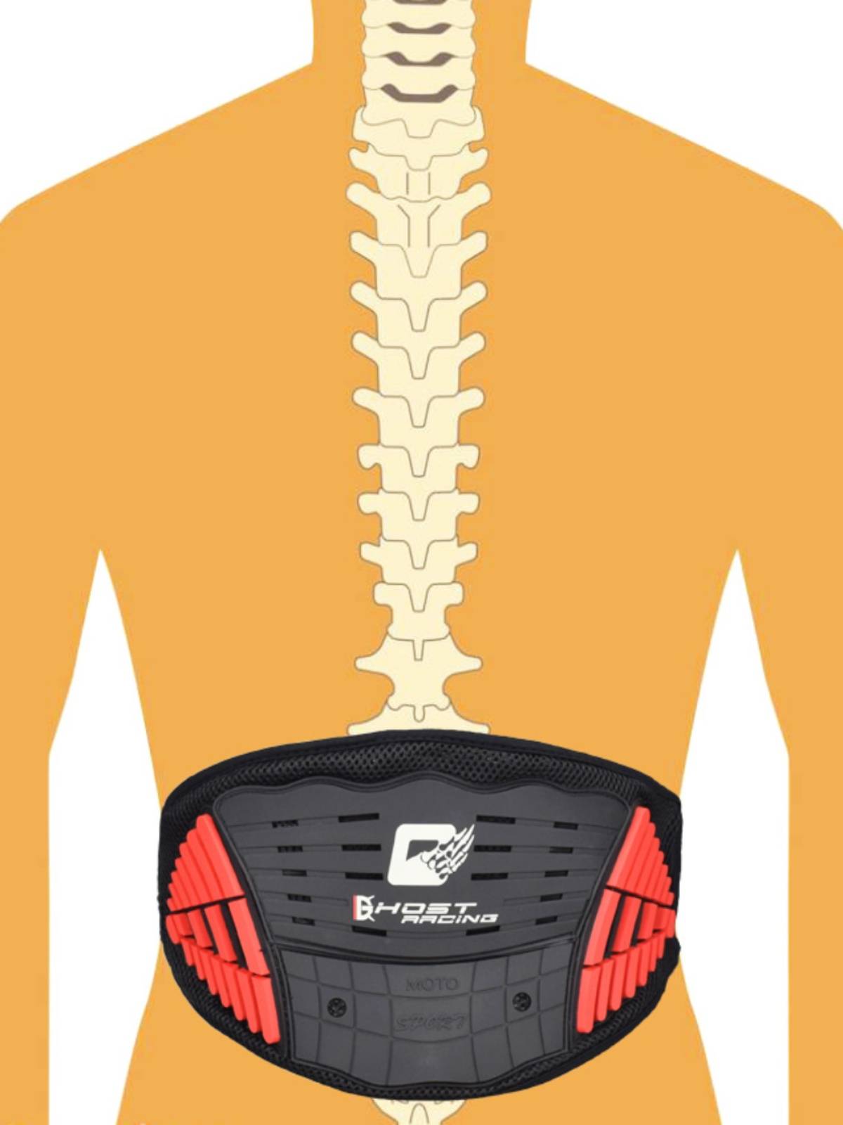 Ghost Racing Motorcycle waist -loading guard off -road knight protection kidney beam belt locomotive anti -skiing
