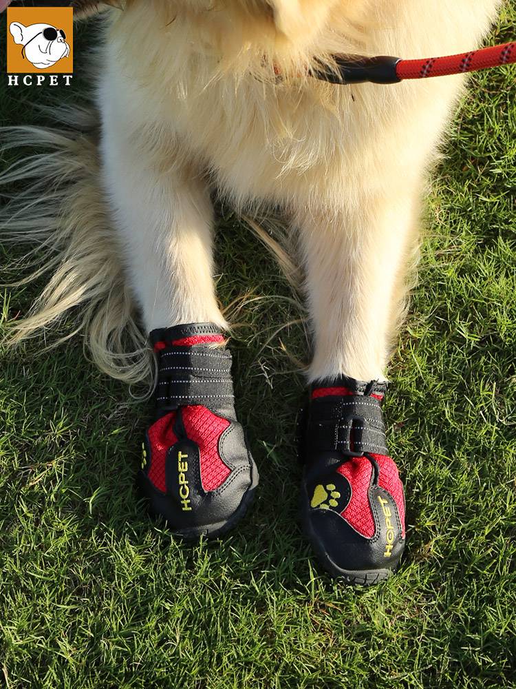 Big dog shoes, waterproof, anti -slip, wear -resistant and breathable rain shoes Golden Reto Corki Bulls Winter Warm Warm Anti -Pet Shoes