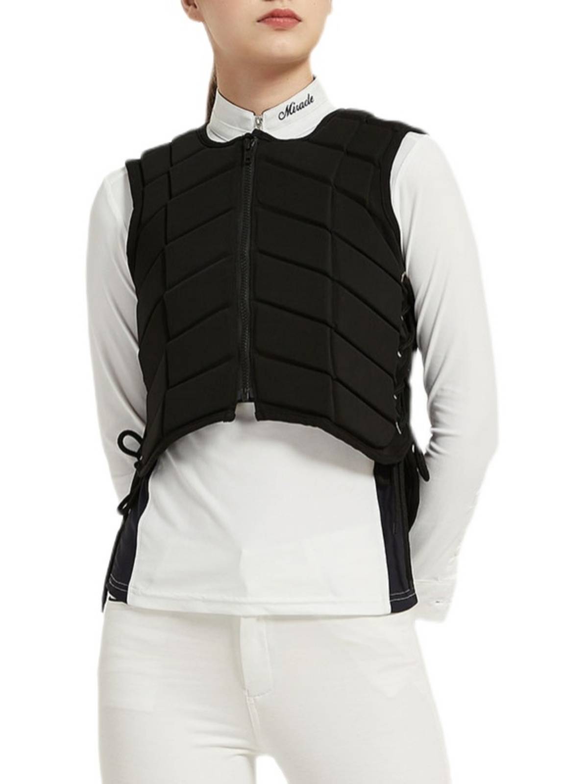 Horse protection vests for boys and girls on horseback training to train for safety and protection of armory supplies