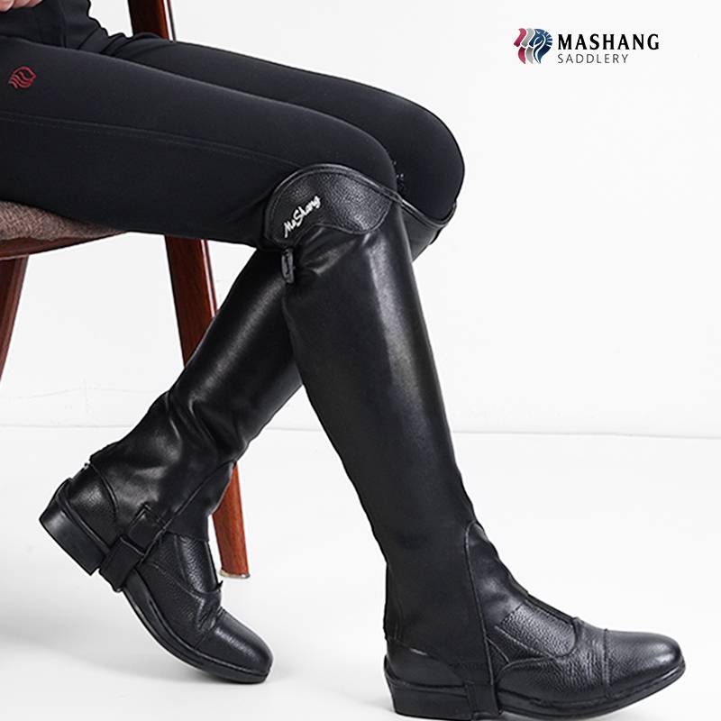 Mashangma's adult cowhide equestrian leg protection men's and female riding athletes comfortable and breathable equestrian equipment 2108K
