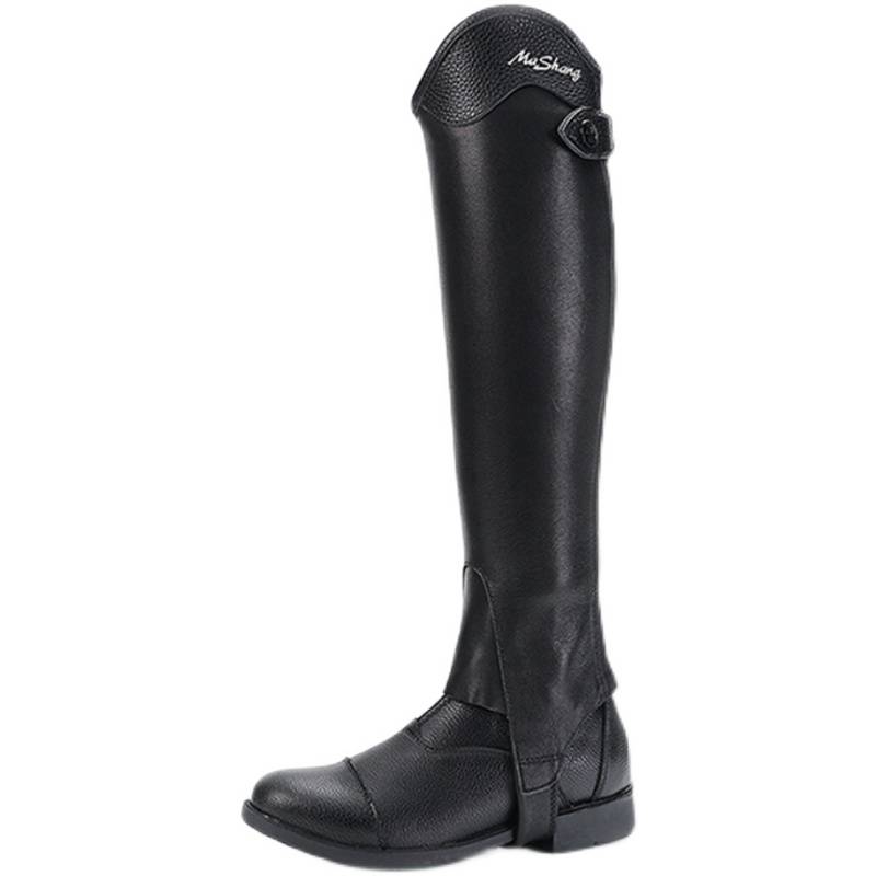 Mashangma's children's cowhide equestrian legs protective men and girls ride a comfortable and breathable equestrian equipment 2108K