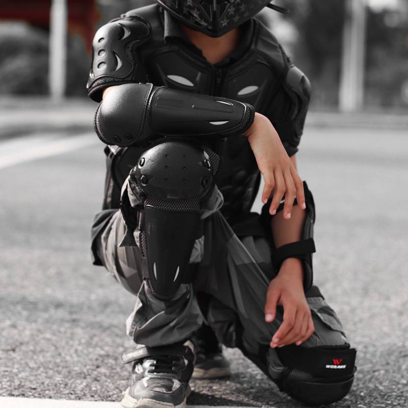 WOSAWE Motorcycle Protective Children's Armor Guard Children Cycling Protection Sports Kneeling Elbow Care Shoulder Care Set