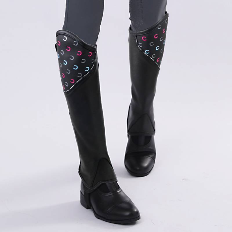 Children's equestrian legged leather wear -resistant teenager riding legs and leggings silicone horseshoe -printed children's horse riding knight equipment