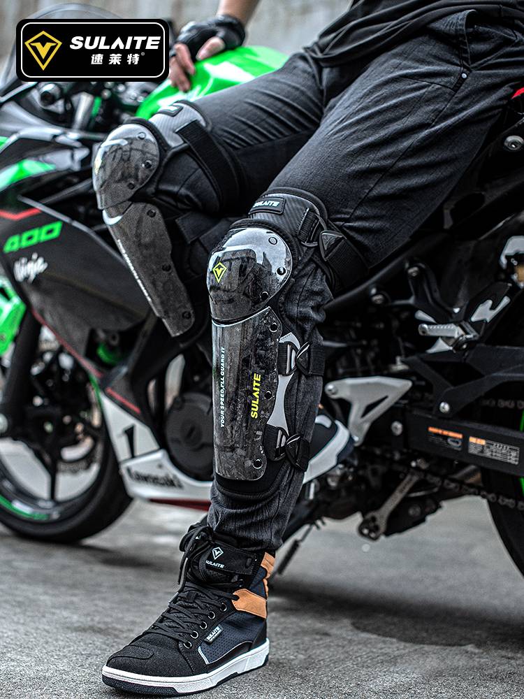 Summer knee pads men's motorcycle carbon fiber elbow protective four -piece off -road locomotive riding equipment windproof windproof
