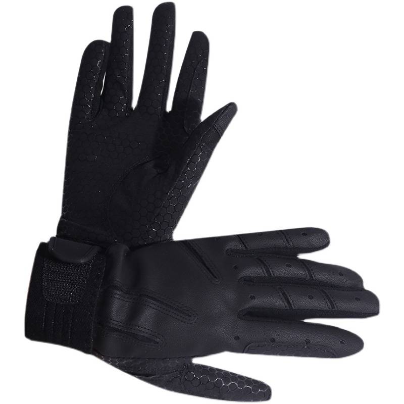 Professional equestrian glove solid color adult summer net cloth silicone air -breathable competition training non -slip knight gloves