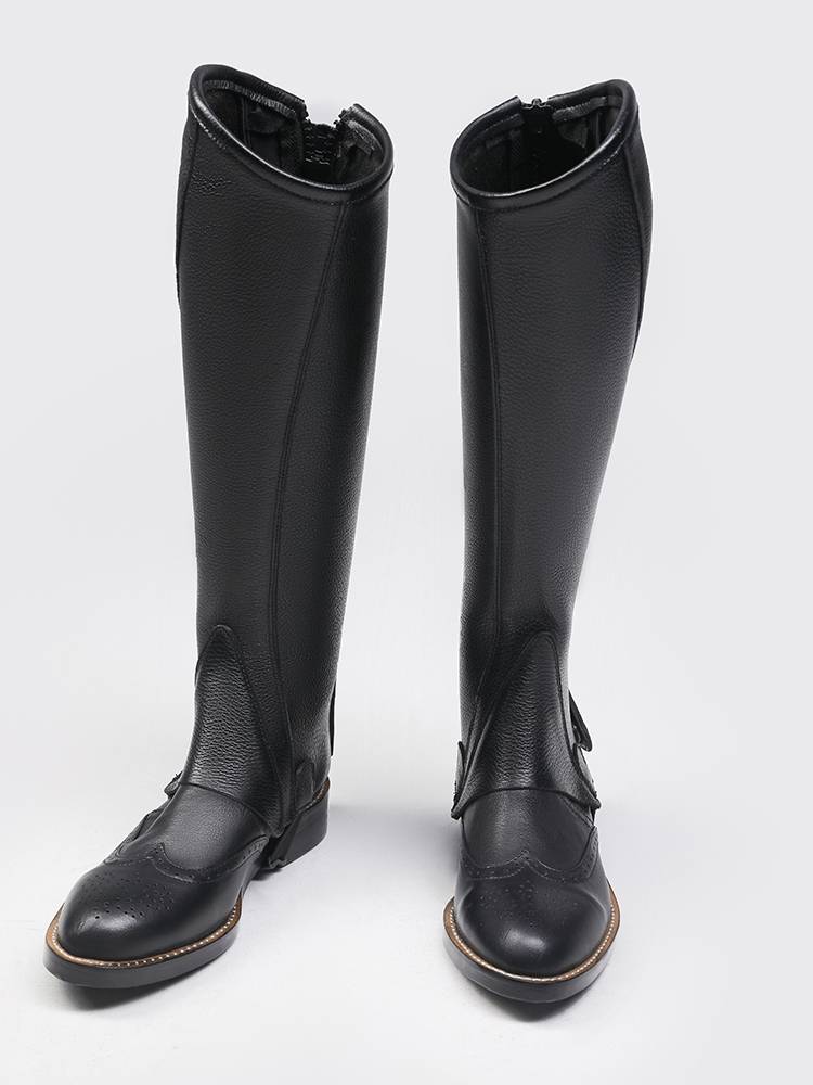 Leather equestrian leg protection, abrasion and breathable CHAPS men's and women's knight equipment, comfortable and anti -grinding horse -riding legs