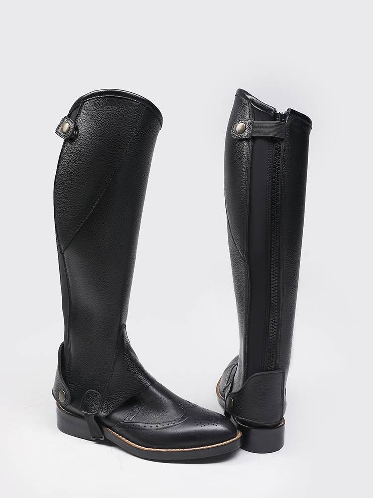 Leather equestrian leg protection, abrasion and breathable CHAPS men's and women's knight equipment, comfortable and anti -grinding horse -riding legs