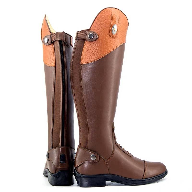 All -leather British -style long horses boots men's lady long boots boot -legged barrier -based h equistic horse riding clothing