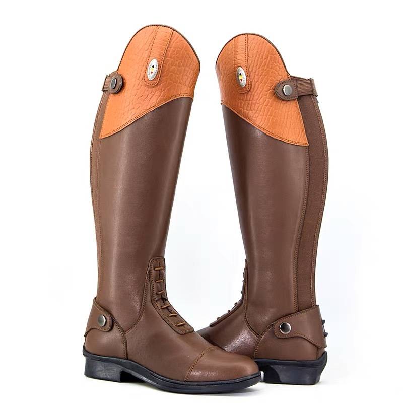 All -leather British -style long horses boots men's lady long boots boot -legged barrier -based h equistic horse riding clothing