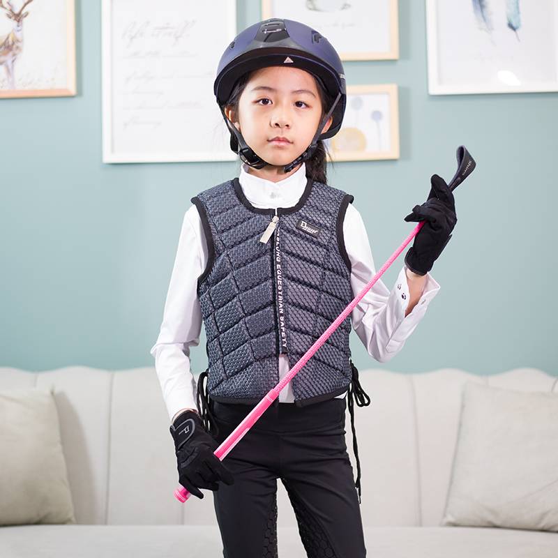 Eight -foot dragon spring and summer children's equestrian set riding equipment helmet protective armor -legged t -shirt horse pants glove gloves boots