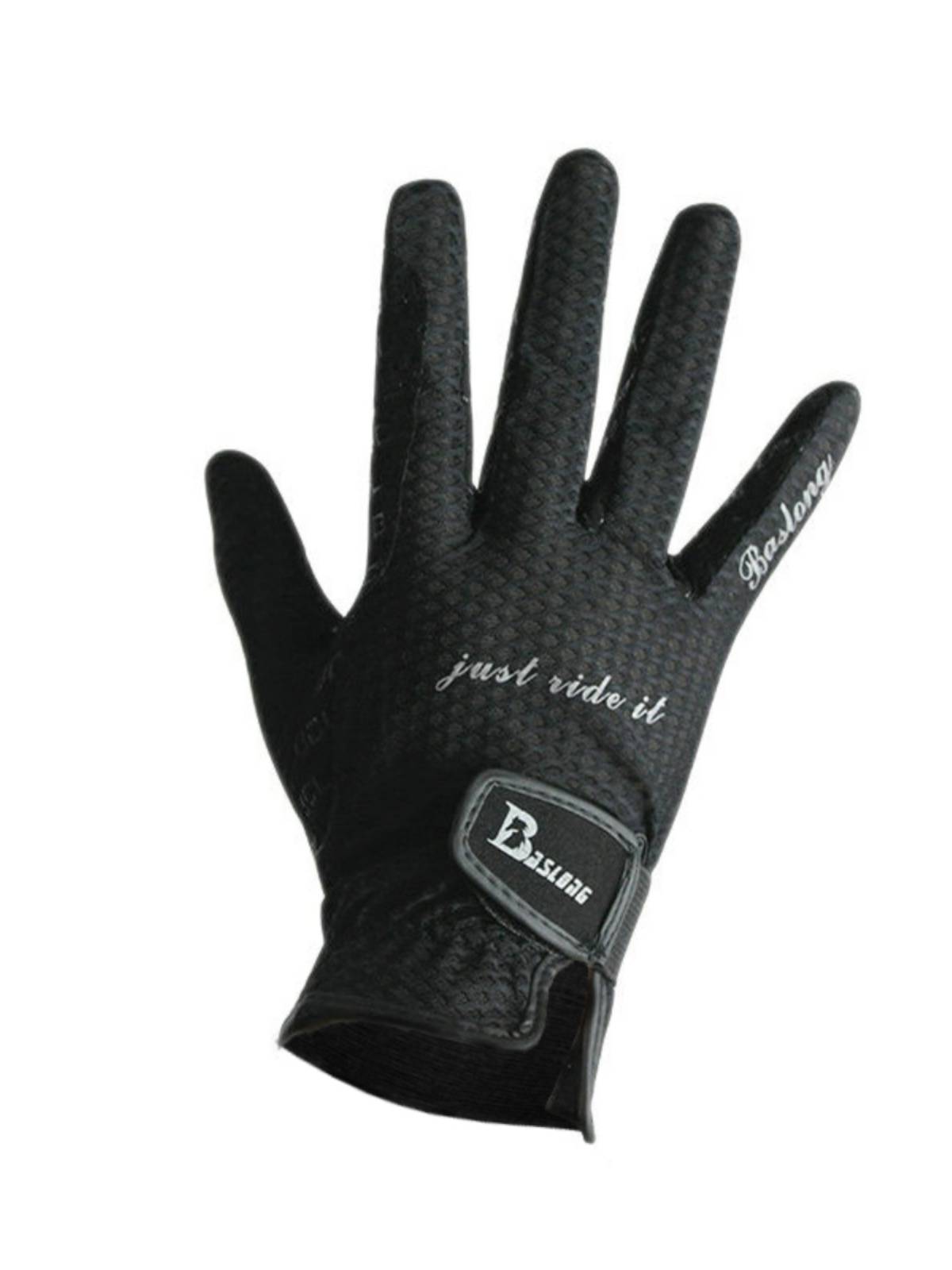 Summer silicone equestrian gloves breathable horse -riding glove men and girls children and children, wear -resistant touch screen anti -slip disorders, gloves black and white
