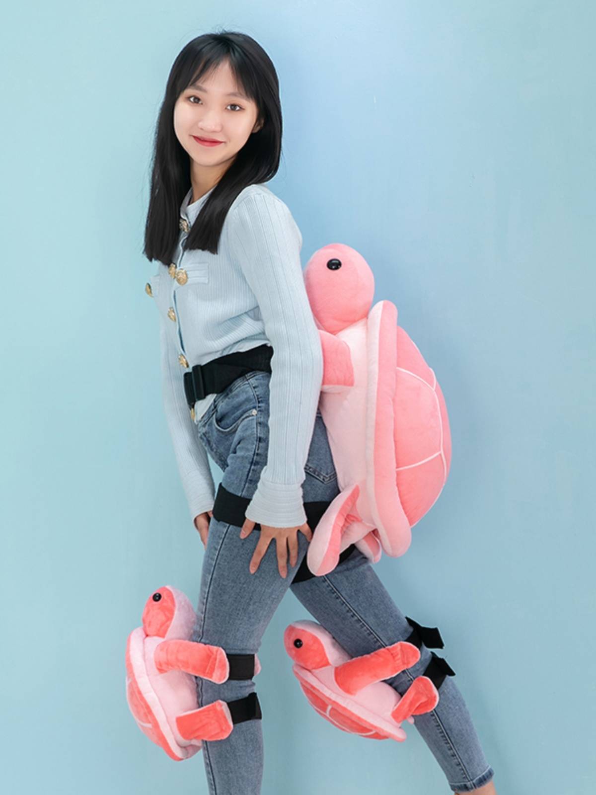 Ski small turtle hip pads and single boards are equipped with Pikachu white bear butter fruity skating anti -farting pad knee protective gear