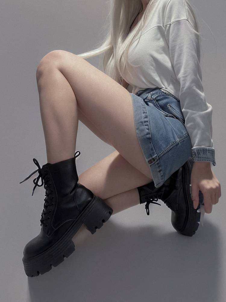 Urdan RBLVOV thick Martin boots 2024 new summer versatile high increase retro explosion boots