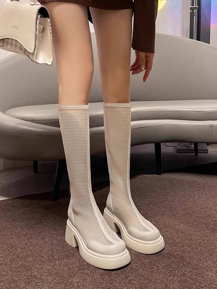 Guidi FAME Gargam Boots 2024 new summer breathable hollow boots high -heeled unable to knee boots children