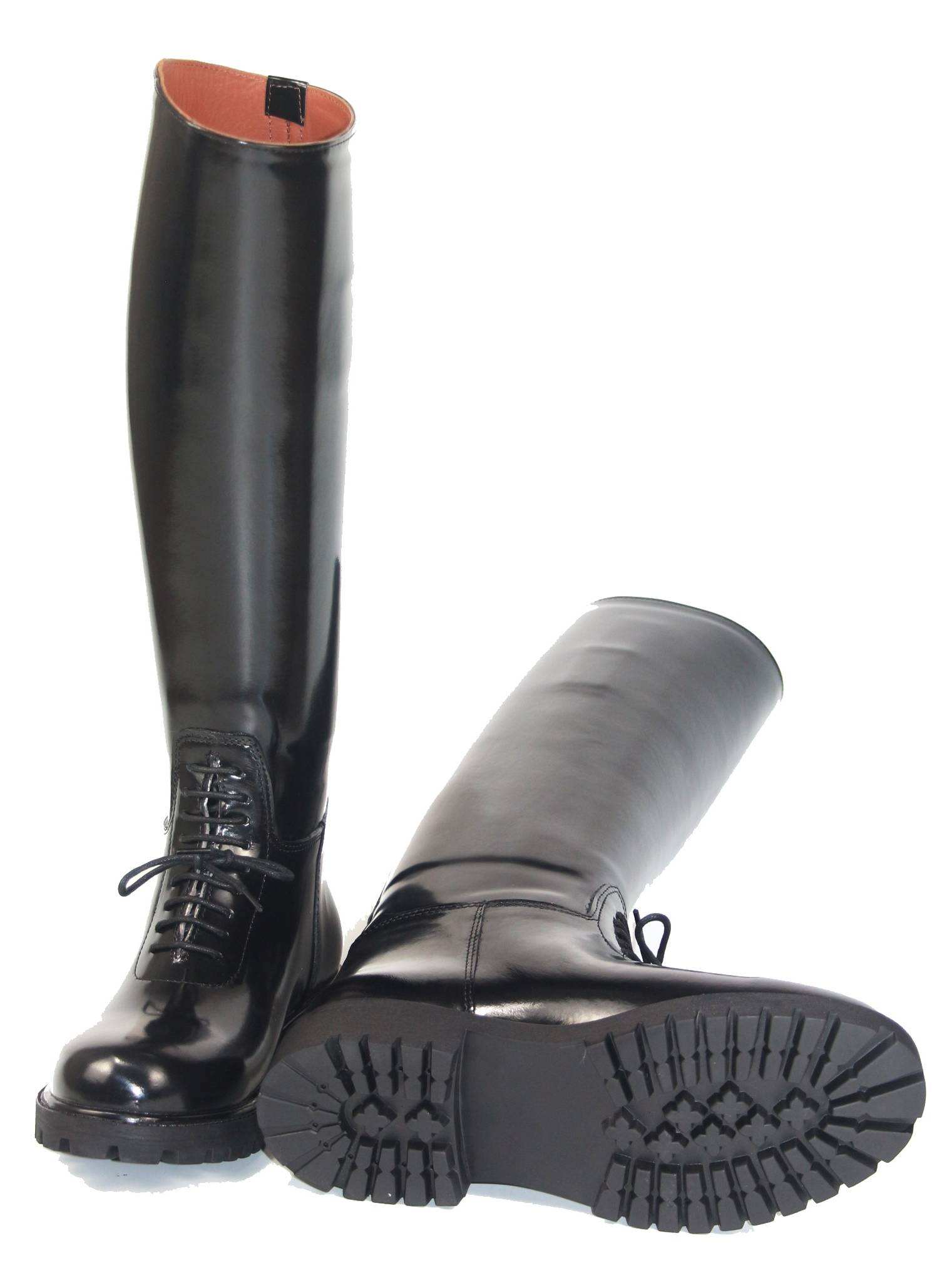 American -style police boots customized high -gloss open beaded beads cowhide boots are buckle equestrian horse boots Dena American AA