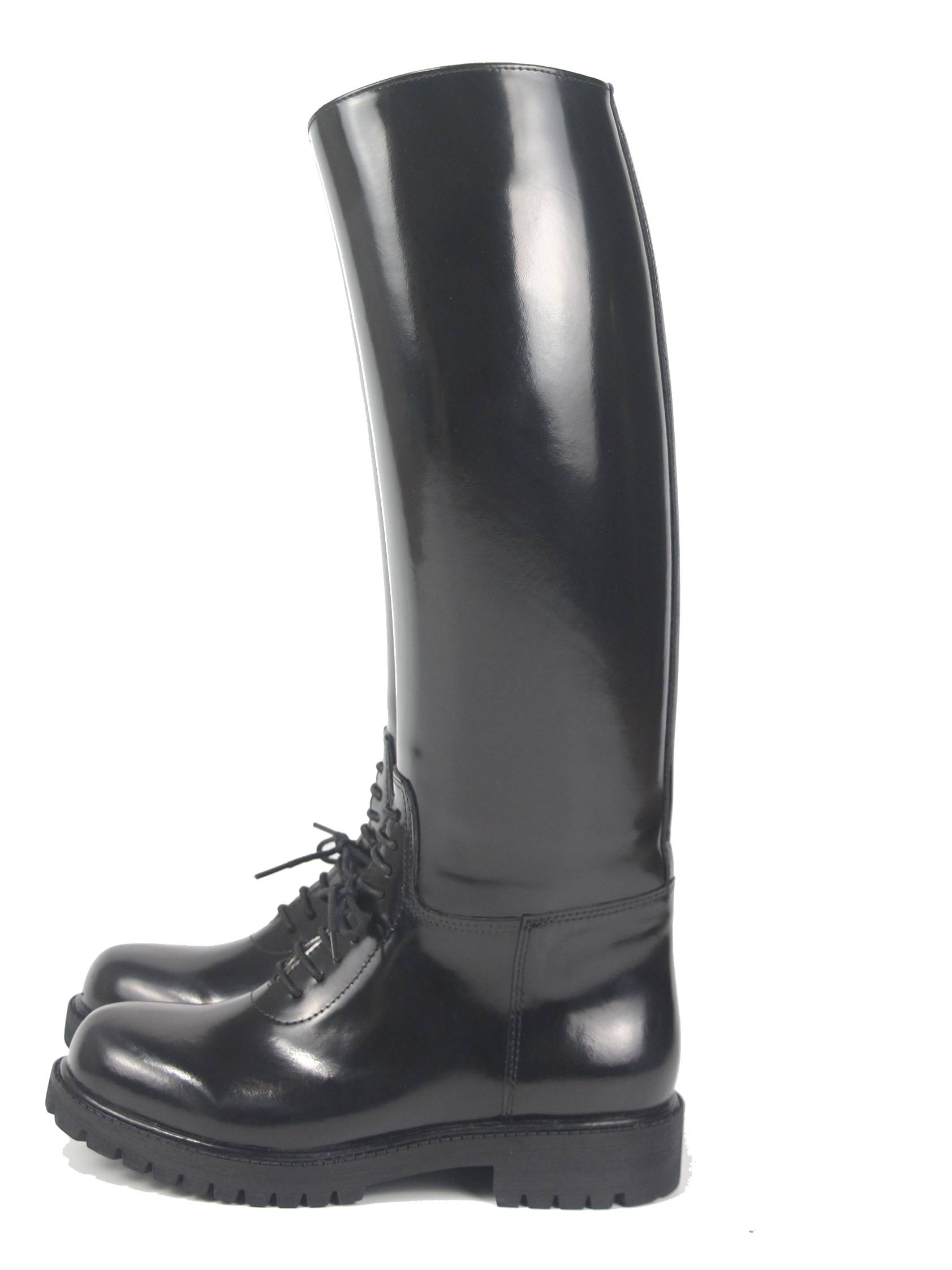 American -style police boots customized high -gloss open beaded beads cowhide boots are buckle equestrian horse boots Dena American AA