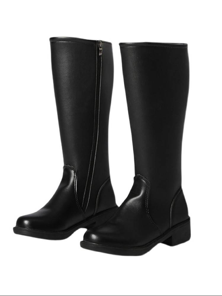 Men and Women's Black Boots Guire Hermore Parade flag -raised leather boots, leather boots high leather boots, horse art boots, knight boots