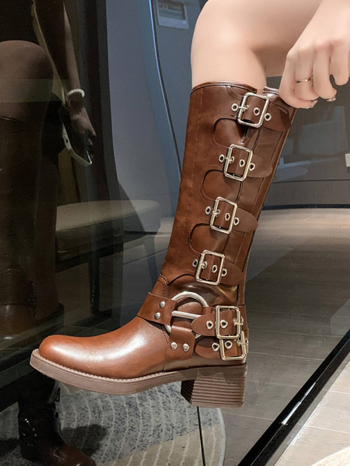 Brown Martin Boot Women 2023 New Women's Shoes Retro Small Boots Towel Western Leather Boots Knight Boots