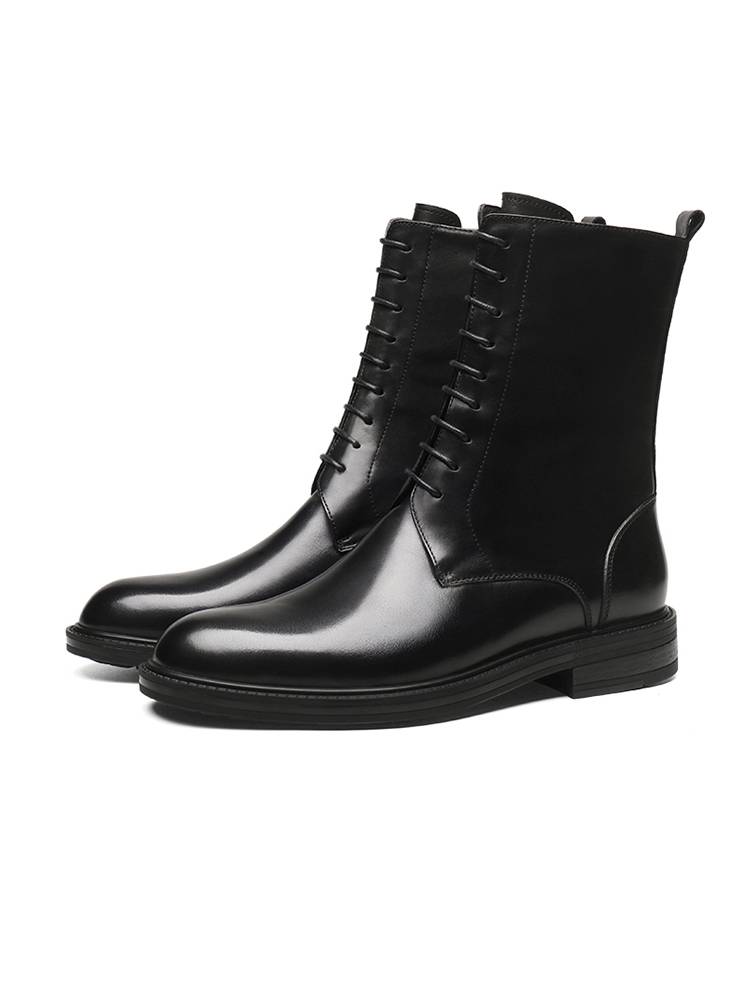 The entire cowhide high boots male denim equestrian boots of boots of knights motorcycle boots men's Martin boots workpiece leather boots