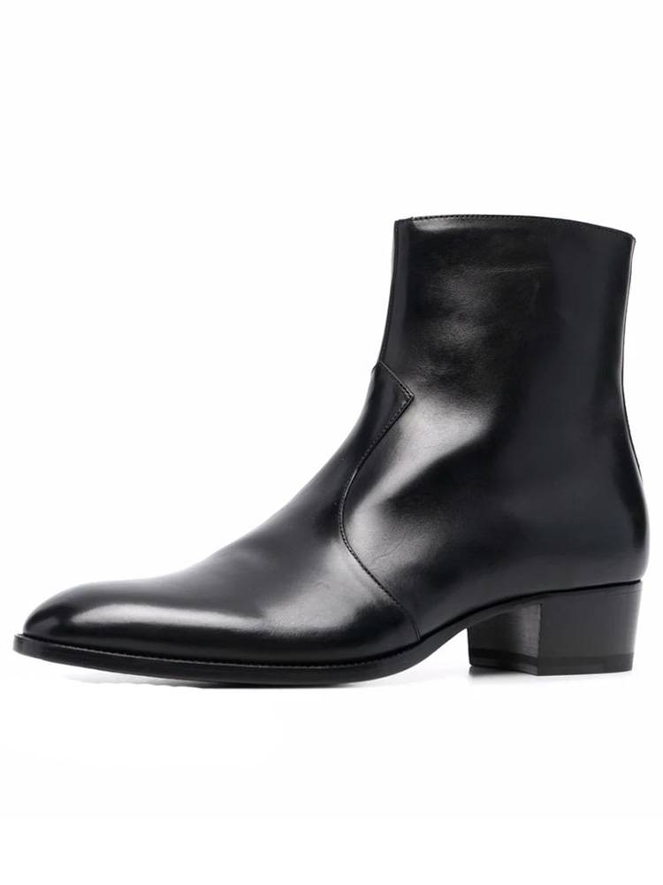 New product summer Europe and America CHELSEA BOOT Chelsea boots men's leather tip -headed cowhide high -top high -top Martin boots
