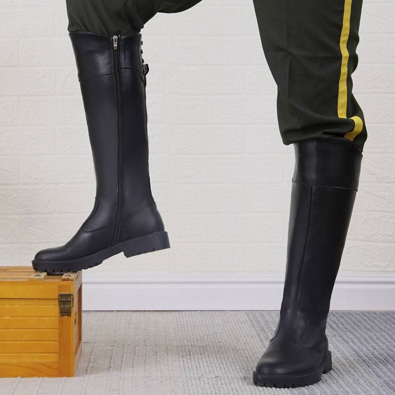 Hireman High Person Boots Men's High Leather Boots Men's Shoes COSPLE Anime Flag Rick Ride Boot Boot Boots Boots Martin Boots