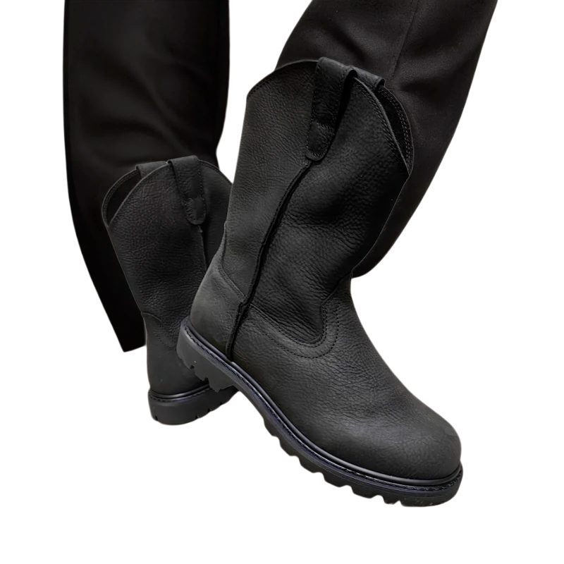 Mongolian boots Martin boots, martial arts boots, solid -off process breathable horse boots, leather denim short boots, knight boots
