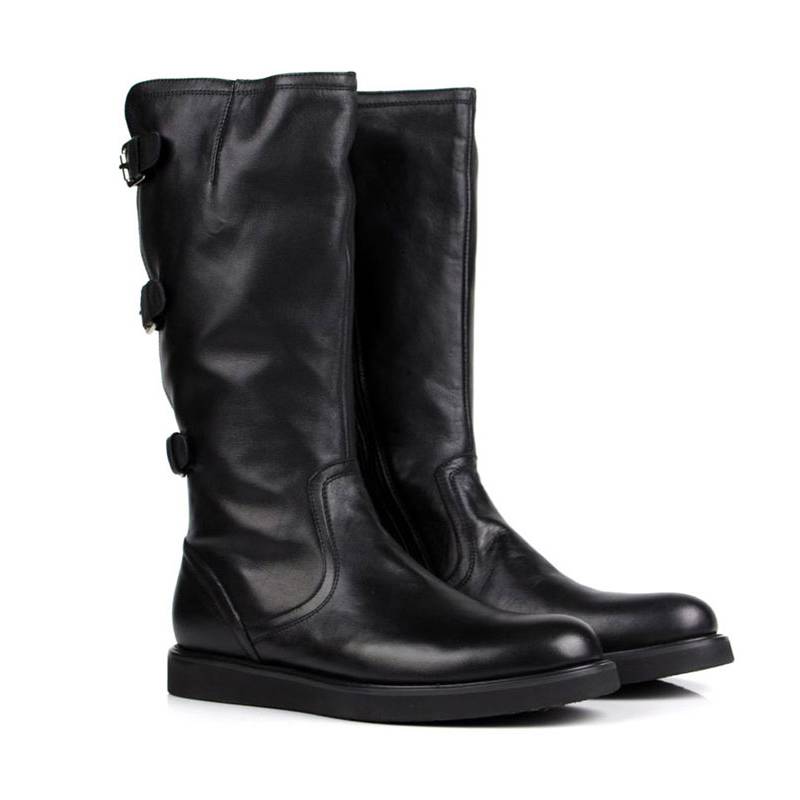 Leather men's knights leather boots head layer cowhide high -knee men's boots with thick bottom Martin boots long cylinder riding boots