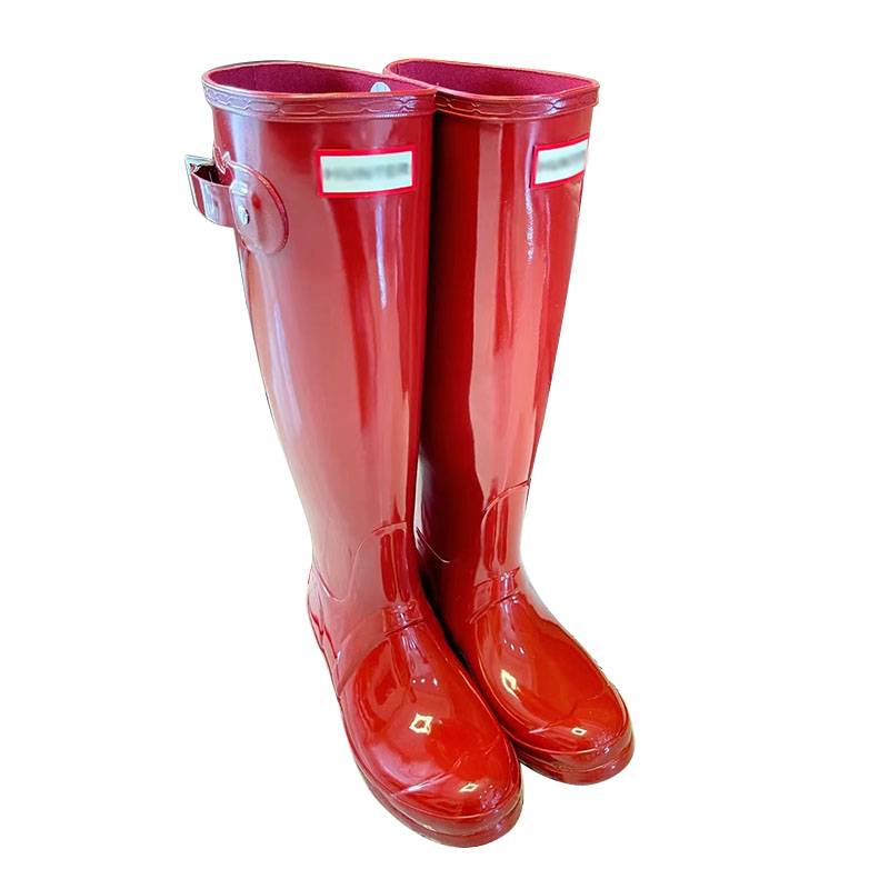 Yi Mengling Same Rain Sheng Women's Cavaliers Towel Boot 2024 Autumn and Winter New Winter Piece Waterproof Anti -slip Rain Boot Red