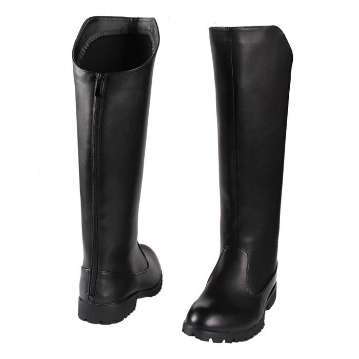 Spring boots high boots men's boots plus velvet leather boots ride boots school flag boots leisure leather boots