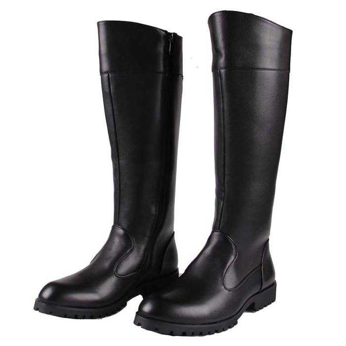 Spring boots high boots men's boots plus velvet leather boots ride boots school flag boots leisure leather boots