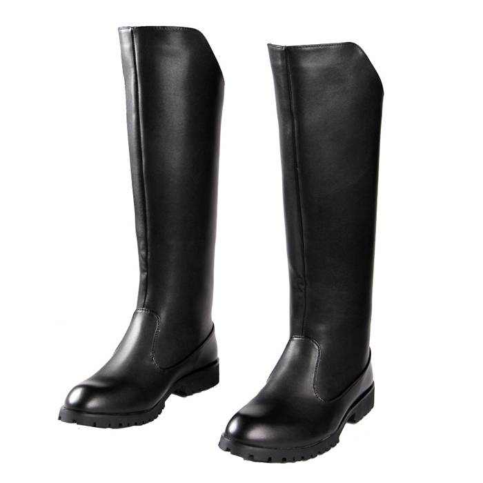 Spring boots high boots men's boots plus velvet leather boots ride boots school flag boots leisure leather boots