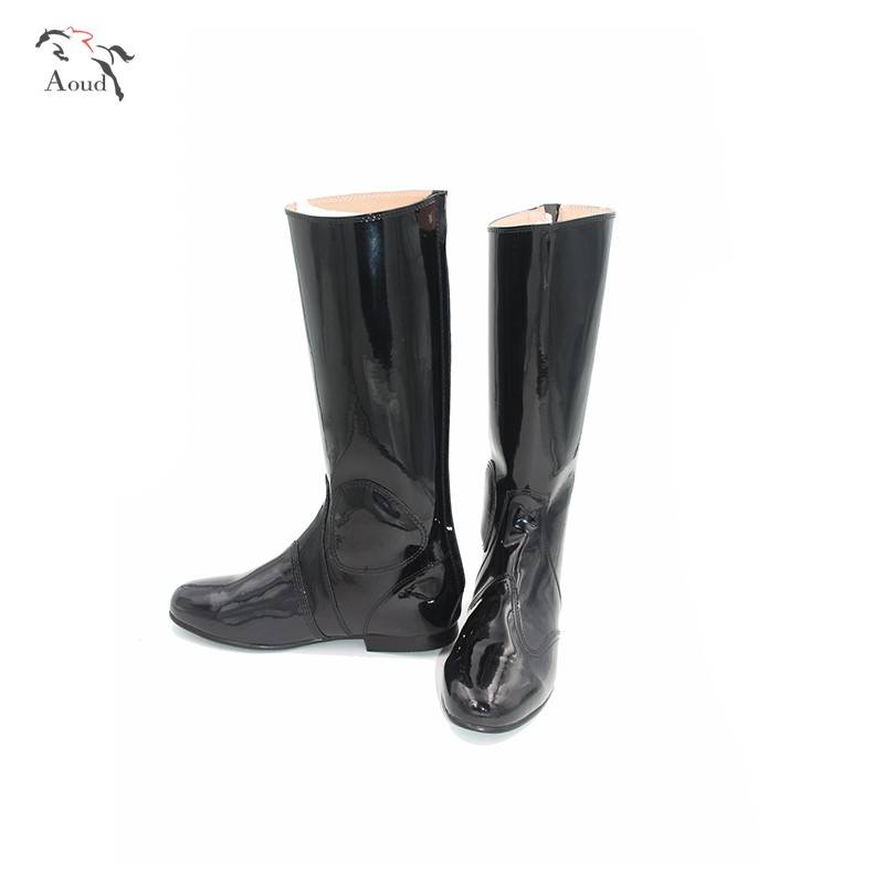 Patent leather professional speed racing equestrian racing racing racing race boots ride ride ride boots men's and women's same paragraph