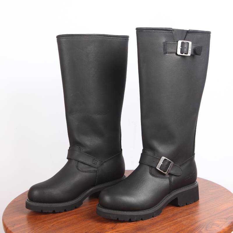 Autumn and winter leather motorcycle boots, high leather boots men's boots, waterproof Martin boots retro air -ventilated workpiece boots