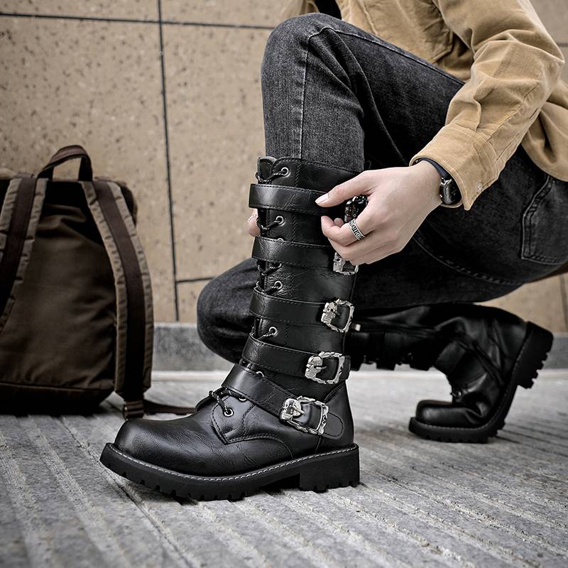Men's boots autumn high boots, horse boots boots, boots, men's big scalp boots increase large size long cylinder Martin boots