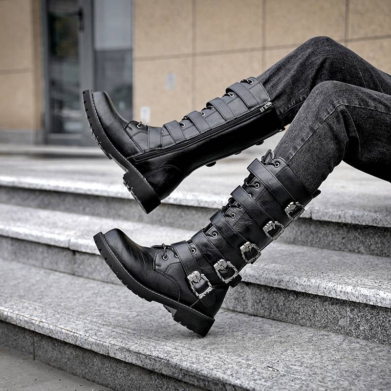 Men's boots autumn high boots, horse boots boots, boots, men's big scalp boots increase large size long cylinder Martin boots