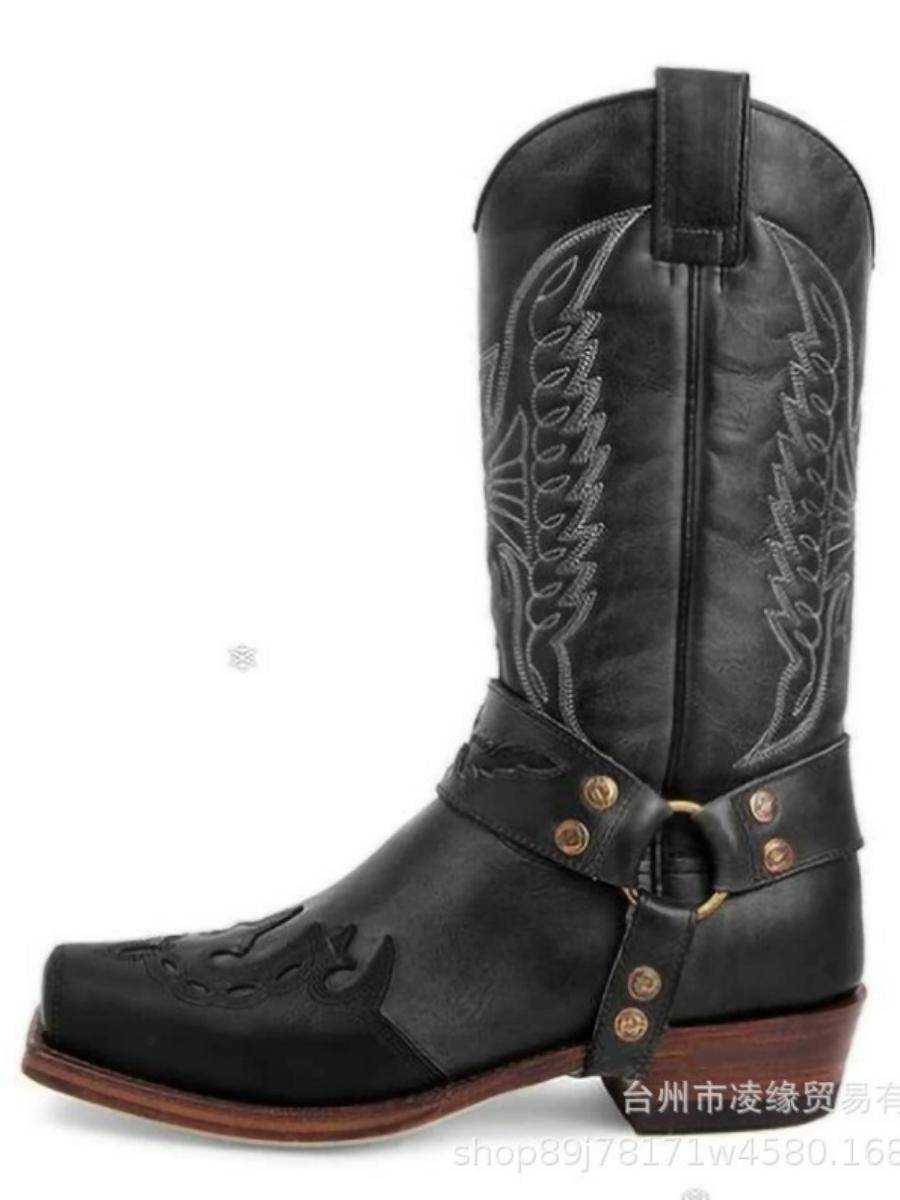 Women's boots and bird stitching Martin boots large size square and Roman boots retro medieval COS drama performance