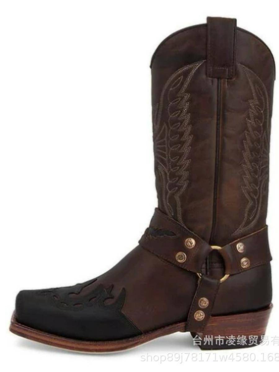 Women's boots and bird stitching Martin boots large size square and Roman boots retro medieval COS drama performance