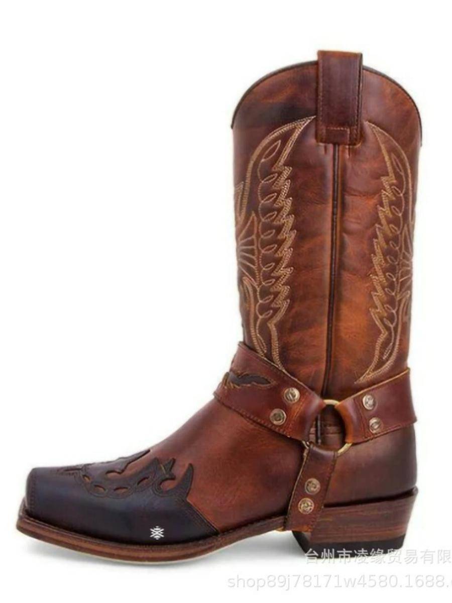 Women's boots and bird stitching Martin boots large size square and Roman boots retro medieval COS drama performance
