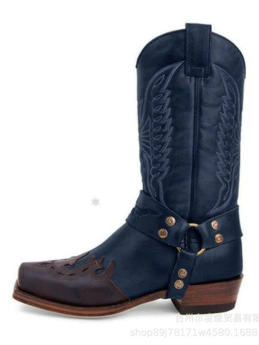Women's boots and bird stitching Martin boots large size square and Roman boots retro medieval COS drama performance