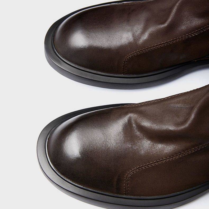 Original single autumn Martin boots men's British style high -top shoes zipper leather cowhide Chelsea boots