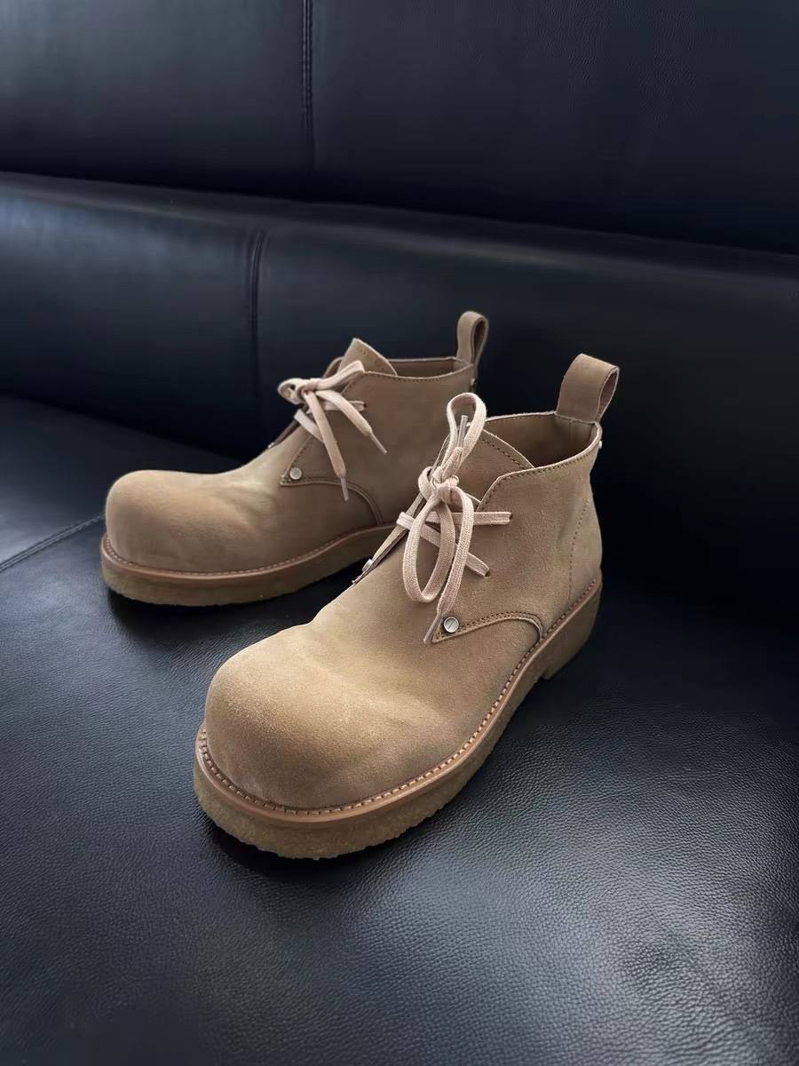 Mickey -headed cowhide sheepskin inner Martin short boots handmade solid -differential leather shoes, boots, shoes, shoes
